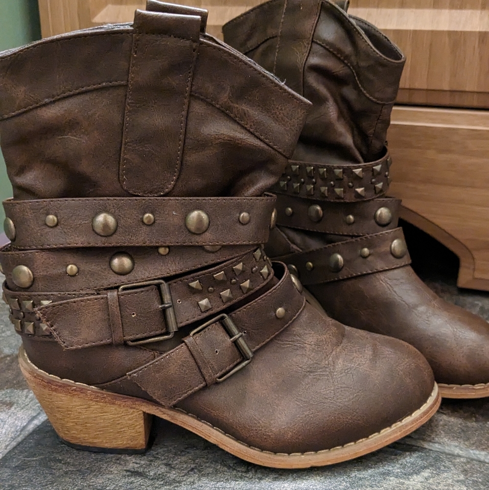 Brown cowboy boots